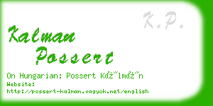 kalman possert business card